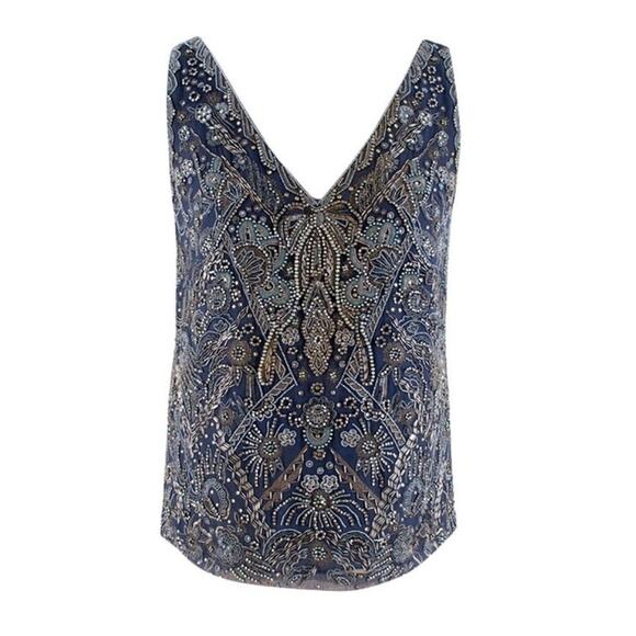 Ralph Lauren Collection Purple Label Runway Bead Embroidered Silk Dress Top 10 M - Picture 1 of 10